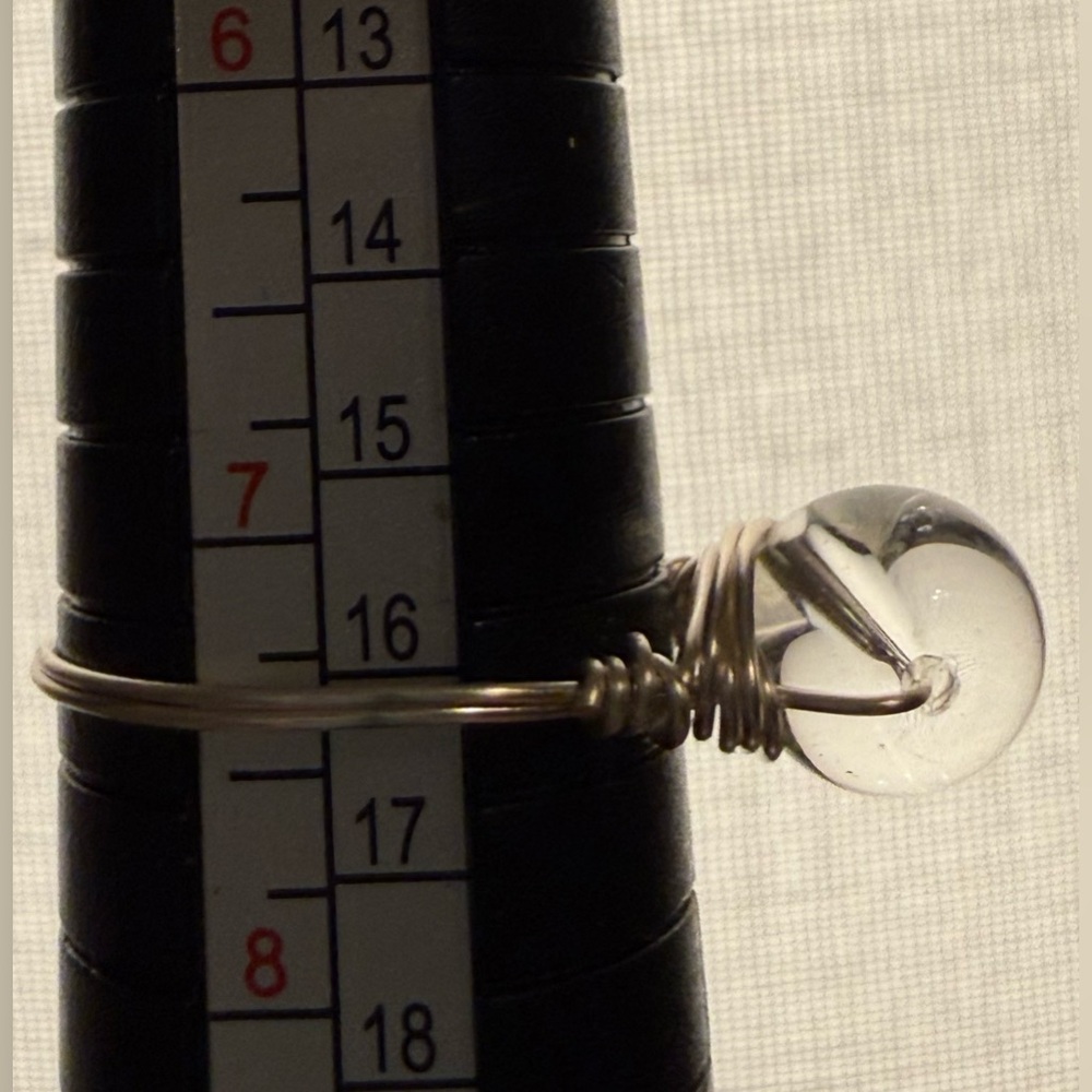 Ring - size 7.25-7.5 - wire wrapped clear round stone. New! Simply beautiful! - Picture 9 of 9
